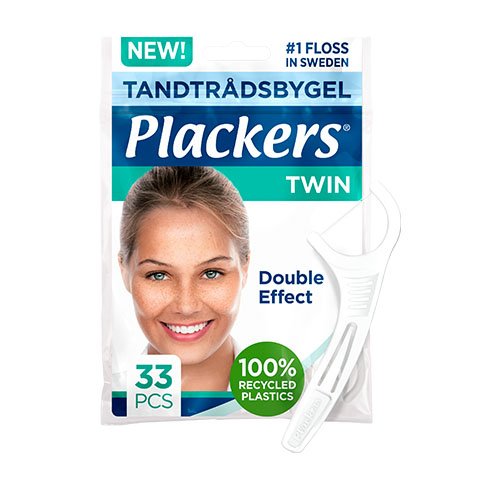 PLACKERS tarpdančių siūlas su krapštuku TWIN N33 | Mano Vaistinė