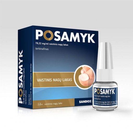 Posamyk 78.22mg/ml vaistinis nagų lakas 3.3ml N1 | Mano Vaistinė