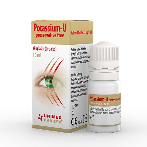 Potassium-U be konservantų akių lašai 10ml | Mano Vaistinė