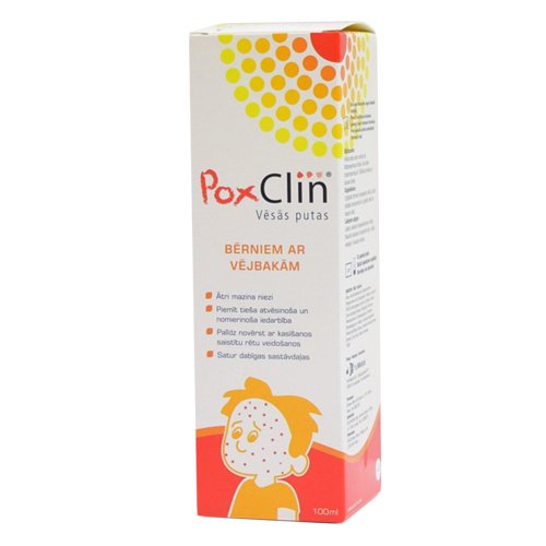Medicininė priemonė nuo vėjaraupių PoxClin putos vėjaraupiais sergantiems vaikams, 100 ml | Mano Vaistinė