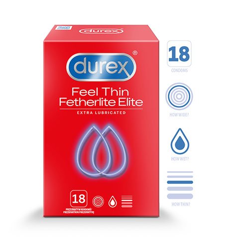 Prezervatyvai Prezervatyvai „Durex Feel Thin Extra Lubricated“, 18 vnt.   | Mano Vaistinė