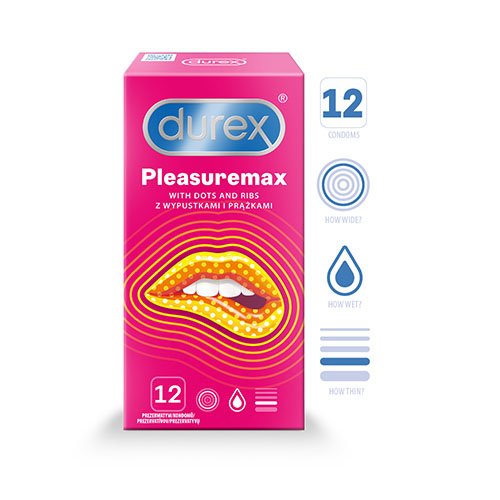 Prezervatyvai Prezervatyvai DUREX Pleasuremax, N12 | Mano Vaistinė
