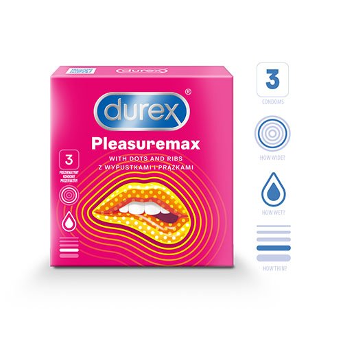 Prezervatyvai Prezervatyvai DUREX Pleasuremax, N3 | Mano Vaistinė
