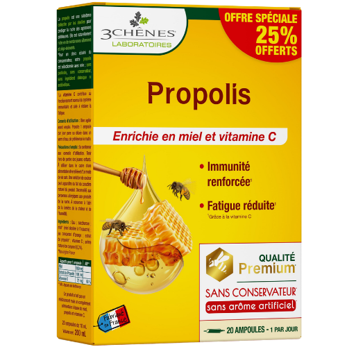 Maisto papildas su vitaminu C LES TROIS CHENES PROPOLIS, 10 ml, 20 ampulių | Mano Vaistinė Maisto papildas su vitaminu C LES TROIS CHENES PROPOLIS, 10 ml, 20 ampulių | Mano Vaistinė