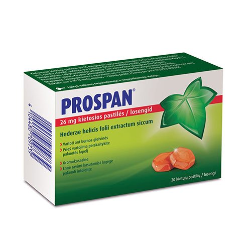 Prospan 26mg kietosios pastilės N20 | Mano Vaistinė