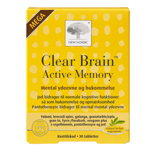 Netinka vartoti vaikams iki 11 metų amžiaus Protinei veiklai NEW NORDIC CLEAR BRAIN, 30 tab. | Mano Vaistinė