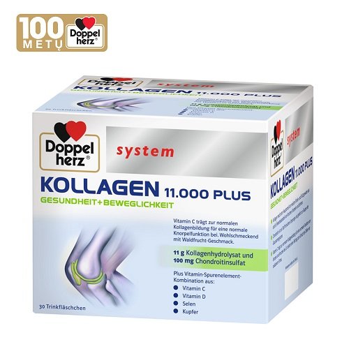 Maisto papildas sąnariams  Doppelherz system Kollagen (kolagenas) 11.000 Plus maisto papildas 25ml N30 | Mano Vaistinė