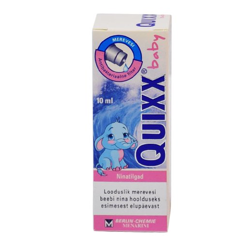Purškalas nosiai Quixx Baby, jūros vanduo kūdikiams, nosies purškalas, 10 ml | Mano Vaistinė