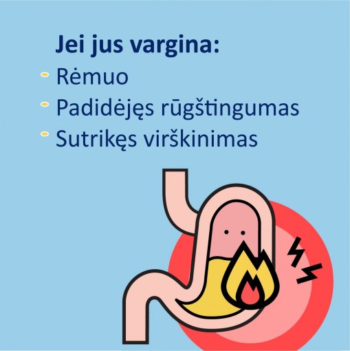 Gastroezofaginio refliukso simptomų,  rėmens ir skrandžio skausmo, malšinimui Ranigast S-O-S kramtomosios tabletės N12 | Mano Vaistinė