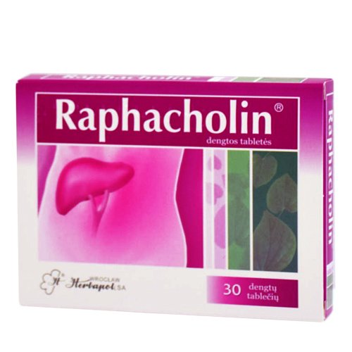 Vaistas tulžies ir kepenų ligoms gydyti Raphacholin dengtos tabletės, N30 | Mano Vaistinė