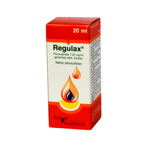 Vidurius laisvinantis vaistas Regulax Picosulphate geriamieji lašai, 20 ml | Mano Vaistinė