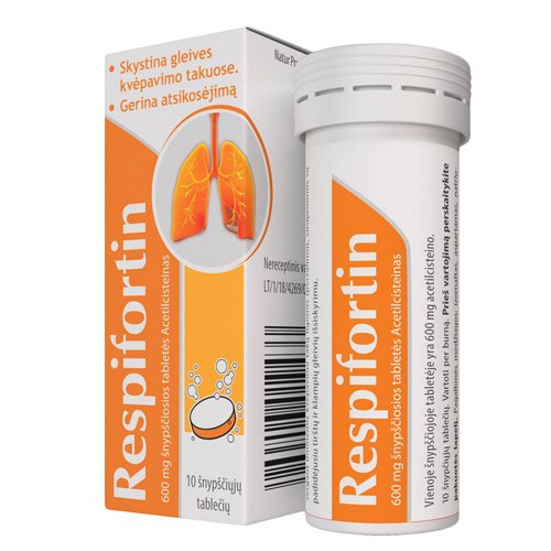 Respifortin 600mg šnypščiosios tabletės N10 | Mano Vaistinė