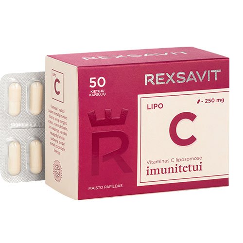 Liposominis vitaminas C 250 mg REXSAVIT LIPO, 50 kaps. | Mano Vaistinė