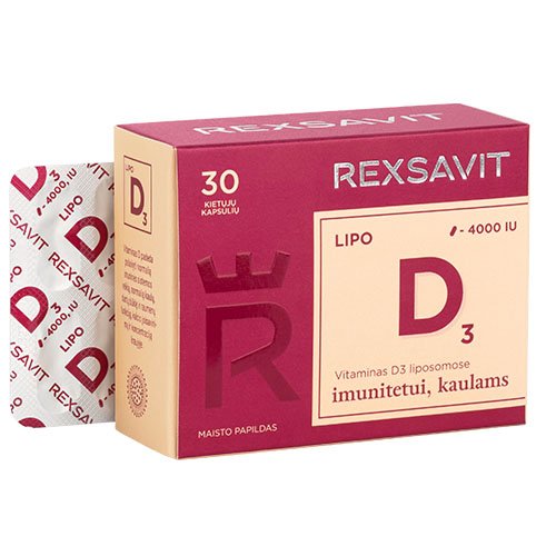 Liposominis vitaminas D3 4000, TV REXSAVIT LIPO, 30 kaps. | Mano Vaistinė