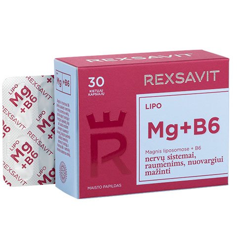 Liposominis magnis su vitaminu B6 REXSAVIT LIPO, 30 kaps. | Mano Vaistinė