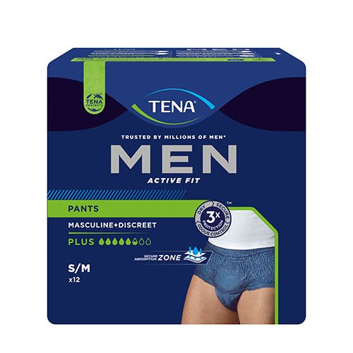Sauskelnės, kelnaitės vyrams TENA Men Pants Plus S/M, N12 | Mano Vaistinė