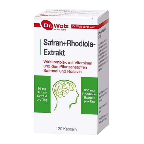 Maisto papildai su šafranu Dr. Wolz Safran + Rhodiola Extrakt kapsulės N120 | Mano Vaistinė