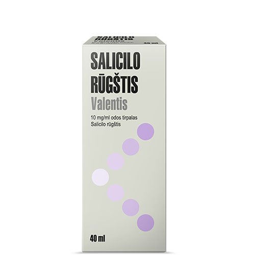 Vaistas odos priežiūrai Salicilo rūgštis BP 10 mg/ml odos tirpalas, 40 ml | Mano Vaistinė