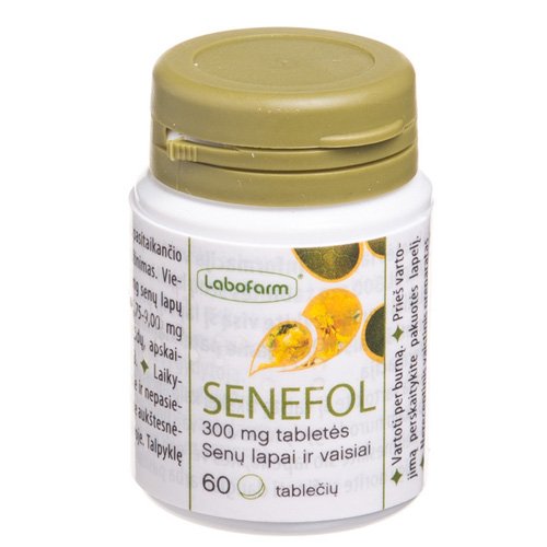 Vidurius laisvinantis vaistas Senefol 300 mg tabletės nuo vidurių užkietėjimo, N60 | Mano Vaistinė