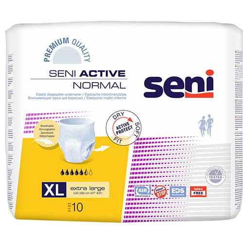 Sauskelnės suaugusiesiems Seni Active NORMAL Premium XL N10 | Mano Vaistinė