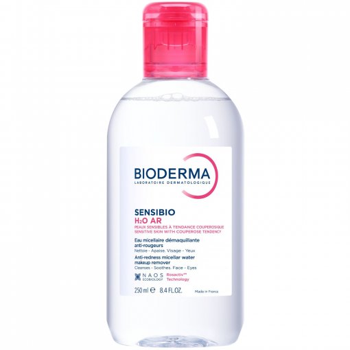 Veido priežiūros priemonė, micelinis vanduo Bioderma Sensibio AR H2O valomasis (micelinis) vanduo į raudonį linkusiai odai, 250 ml | Mano Vaistinė