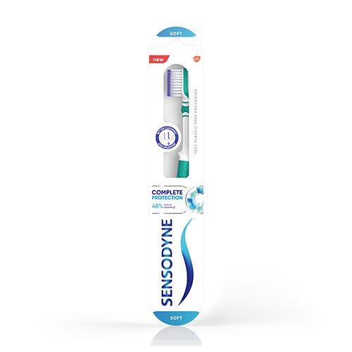 Švelniai prižiūri dantų emalį Dantų šepetėlis SENSODYNE COMPLETE PROTECTION SOFT | Mano Vaistinė