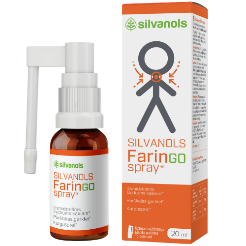 Preparatas nuo gerklės skausmo Purškalas gerklei FARINGOSPRAY, 20 ml | Mano Vaistinė