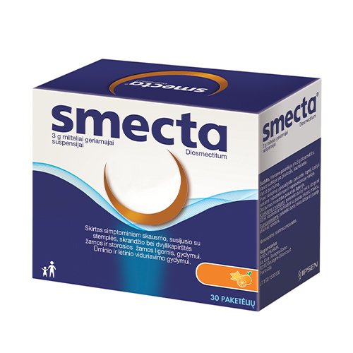 Viduriavimą mažinantis vaistas Smecta 3 g milteliai geriamajai suspensijai, N30 | Mano Vaistinė