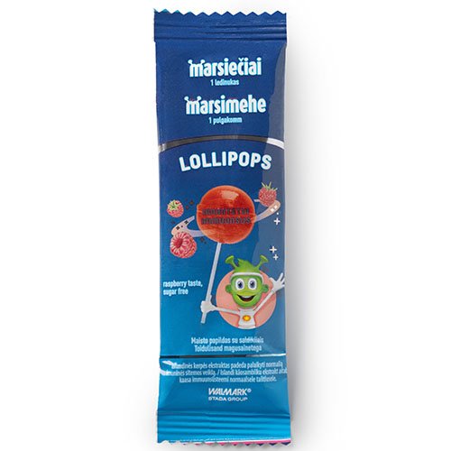 Marsiečiai Lollipops ledinukas aviečių skonio N1 | Mano Vaistinė
