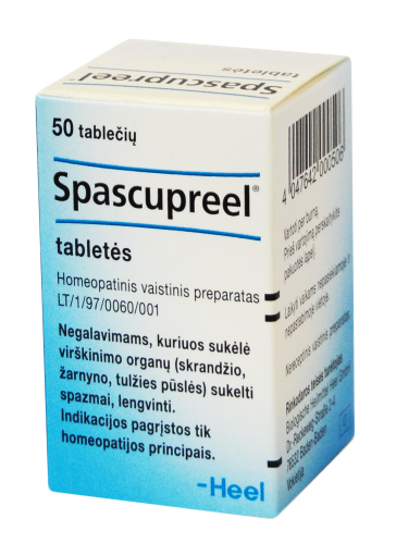 Homeopatinis vaistas Spascupreel tabletės virškinimo sutrikimams, N50 | Mano Vaistinė