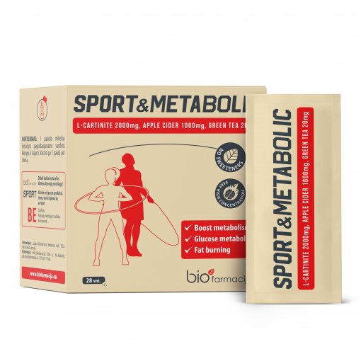 Gliukozės koncentracijai kraujyje, riebalų deginimui ir energijai Riebalų deginimui SPORT & METABOLIC, 28 vnt. | Mano Vaistinė