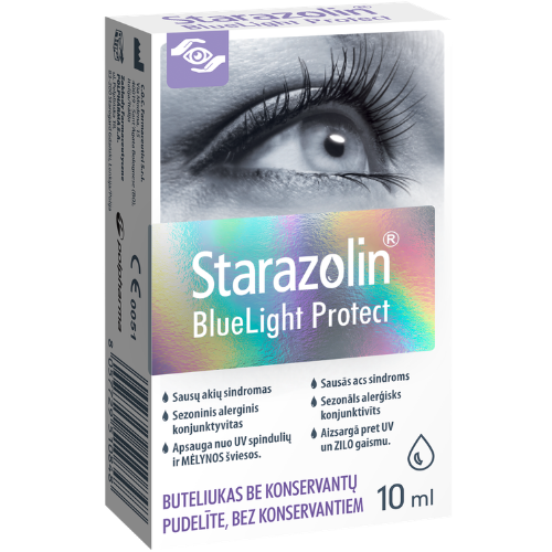 Drėkinamieji akių lašai STARAZOLIN BLUELIGHT PROTECT, 10 ml | Mano Vaistinė