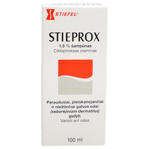 Vaistas grybeliui gydyti STIEPROX 1,5 % šampūnas, nuo pleiskanų, 100 ml | Mano Vaistinė