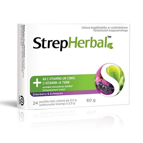 StrepHerbal Elderberry&Echinacea pastilės N24 | Mano Vaistinė