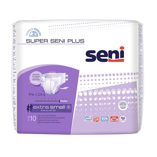 Super Seni Plus XS sauskelnės suaugusiems, N10 Super Seni Plus XS sauskelnės suaugusiems, N10