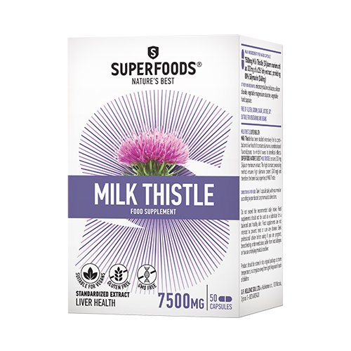 Maisto papildas kepenims SUPERFOODS MILK THISTLE, 50 kapsulių | Mano Vaistinė