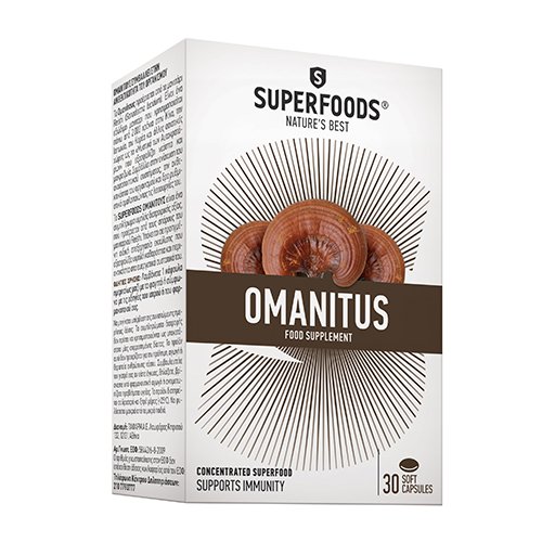 SUPERFOODS OMANITUS Maisto papildas Reiši grybas 30 kapsulių SUPERFOODS OMANITUS Maisto papildas Reiši grybas 30 kapsulių