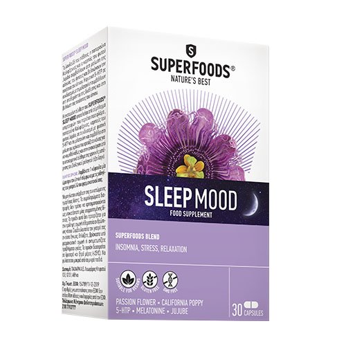 Maisto papildas miegui SUPERFOODS SLEEPMOOD, 30 kapsulių | Mano Vaistinė