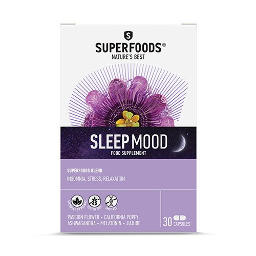Maisto papildas miegui SUPERFOODS SLEEPMOOD, 30 kapsulių | Mano Vaistinė