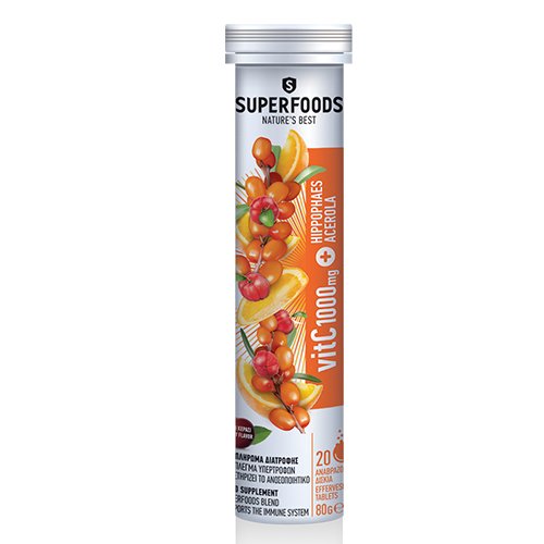 SUPERFOODS Vitamin C, 20 tirpiųjų tablečių | Mano Vaistinė