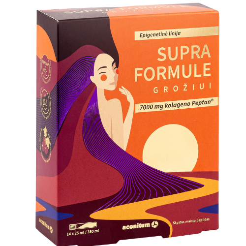 Grožiui geriamasis kolagenas SUPRA FORMULE  25ml, 14 vnt. | Mano Vaistinė