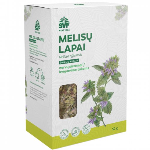 Gali padėti palaikyti nervų sistemos funkciją Žolelių arbata ŠVF MELISŲ LAPAI, 50 g | Mano Vaistinė