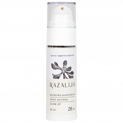 Patikrinta dermatologų Švytėjimo suteikiantis veido serumas RAZALIJA GLOW UP, 30 ml | Mano Vaistinė