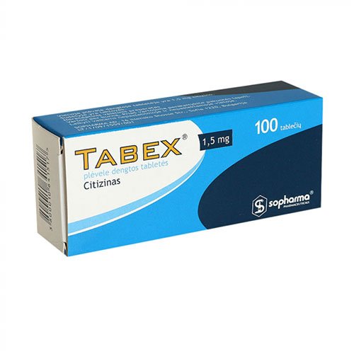 Tabex Sopharma 1.5mg plėvele dengtos tabletės N100 | Mano Vaistinė