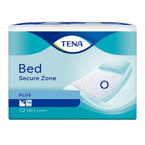 Palutės, paklotai TENA Bed Plus Secure Zone paklotai , 90 x 80 cm, N20 | Mano Vaistinė