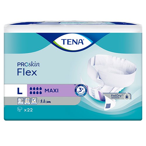 Sauskelnės suaugusiems TENA sauskelnės Flex Maxi (L), N22 | Mano Vaistinė