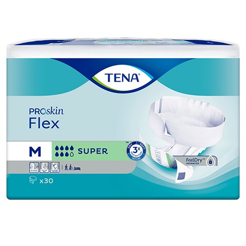 Sauskelnės suaugusiems TENA sauskelnės Flex Super (M), N30 | Mano Vaistinė