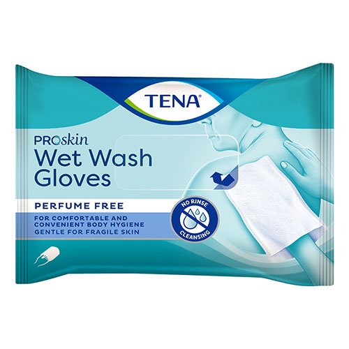 Prausimosi priemonė Tena Wet Wach Glove prausimosi pirštinės, N8 | Mano Vaistinė