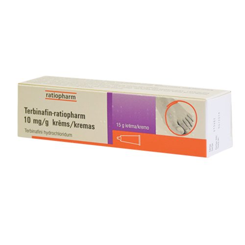 Priešgrybelinis vaistas Terbinafin-ratiopharm 10 mg/g kremas, 15 g | Mano Vaistinė