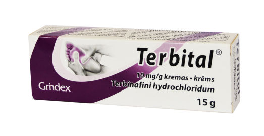Vaistas grybeliui gydyti Terbital 10 mg/g kremas grybeliui gydyti, 15 g | Mano Vaistinė